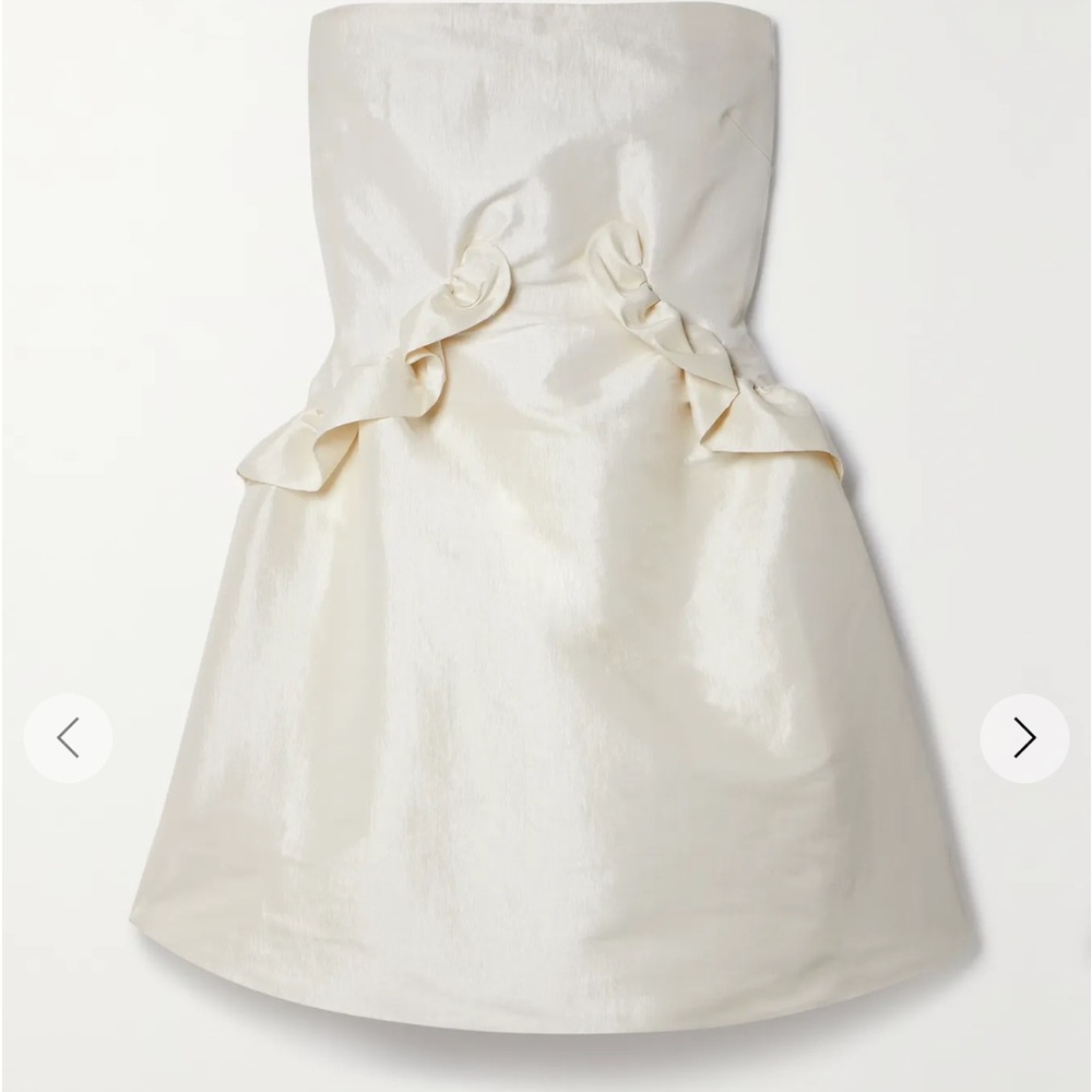 Kika Vargas Diana Strapless Ruffled taffeta mini dress
